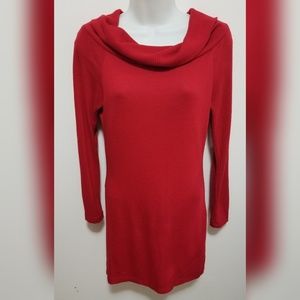 Ambiance Apparel red cowl neck sweater dress